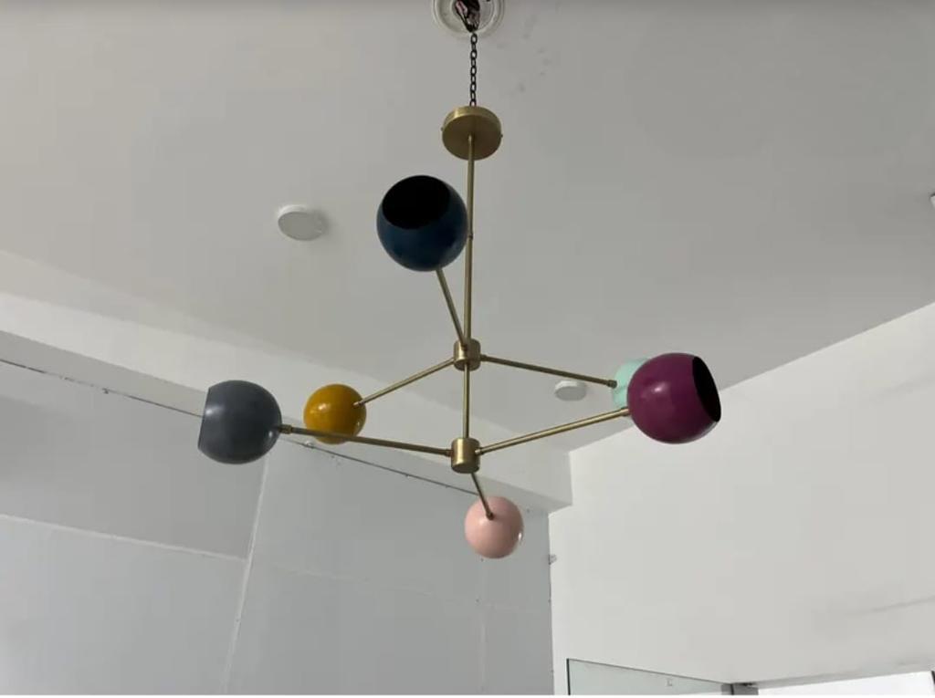 6 Multi Color Shade Ceiling Cone Contemporary Style Ceiling Fixture Chandelier Light Sputnik
