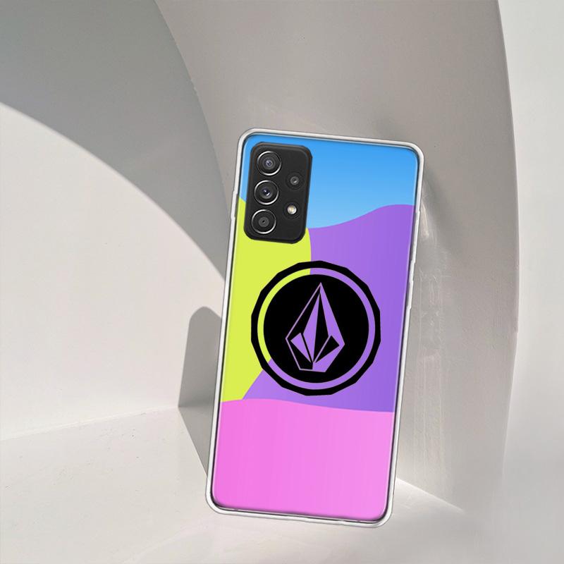 Volcom Logo Phone Case for Samsung A54 A57 A37 A17 A14 A15 A12 A24 A34 A55 A35 A25 A52S A07 A05S A04S A22 A32 A72 Galaxy Note 20