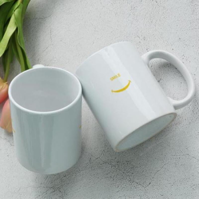 eh989-Design Mug 2p-Yellow Smile Lettering