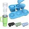 Silicone Hollow Cylinder Ice Cube Tray With Lid Mold For Cola Coffee Stackable Ice Cubes Maker For 30 40oz Cup Tumblers