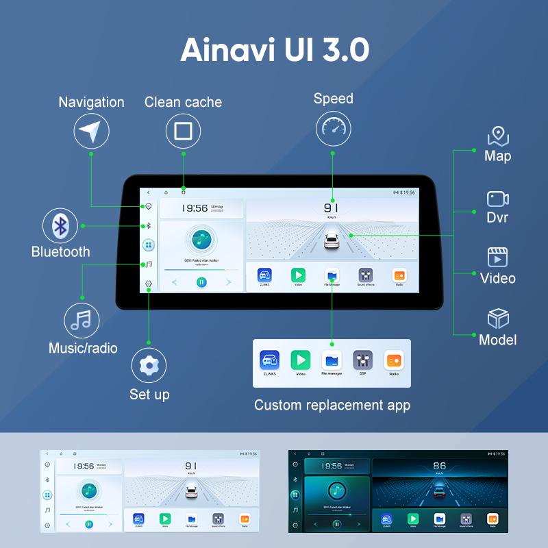 Ainavi 12.3" For BMW 3 Series E90 E91 E92 E93 2006 2007 2008 2009 2010 2011Car Radio Wireless Carplay Android Auto 4G Multimedia