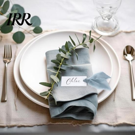 Ink Absorbent Paper Cards Handwritten Business 50 Sheets Blank Textured with Chiffon Ribbon Wedding Invitations Table Name Tags for Party Banquet