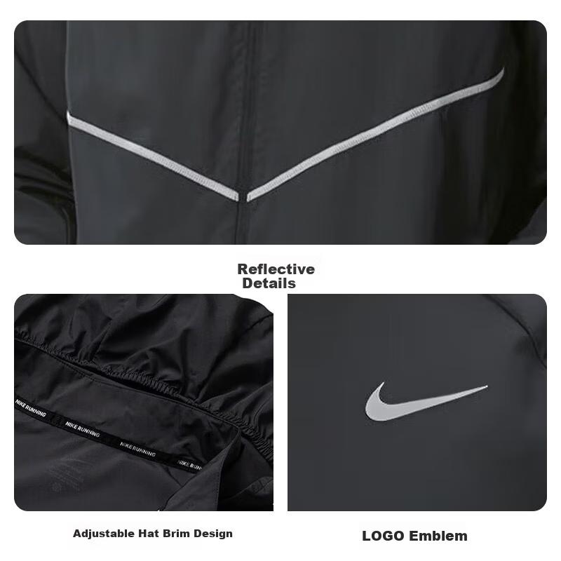 NIKE Men's Water-Repellent Sports Casual Jacket Quick-Dry Sun Protection Skin-Friendly Clothing