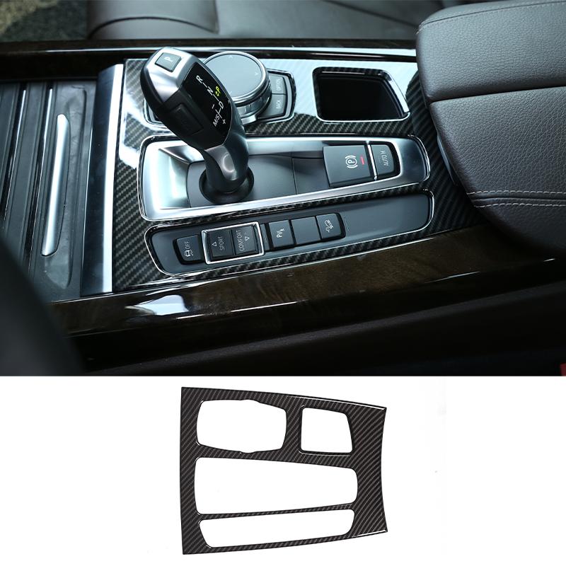 För BMW X5 F15 X6 F16 2014-2018, Ratt, Instrumentpanel, Mittkonsol Växelväljare, Paneldekal, Bilinteriör Kolfiberdekorationsskydd