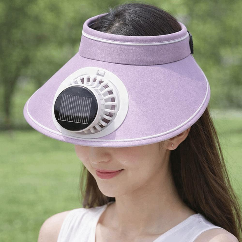 Solar Powered Fan Outdoor Visor Hat Breathable Beach Sunshade Hat Fashion Sun Hat with Fan  Summer