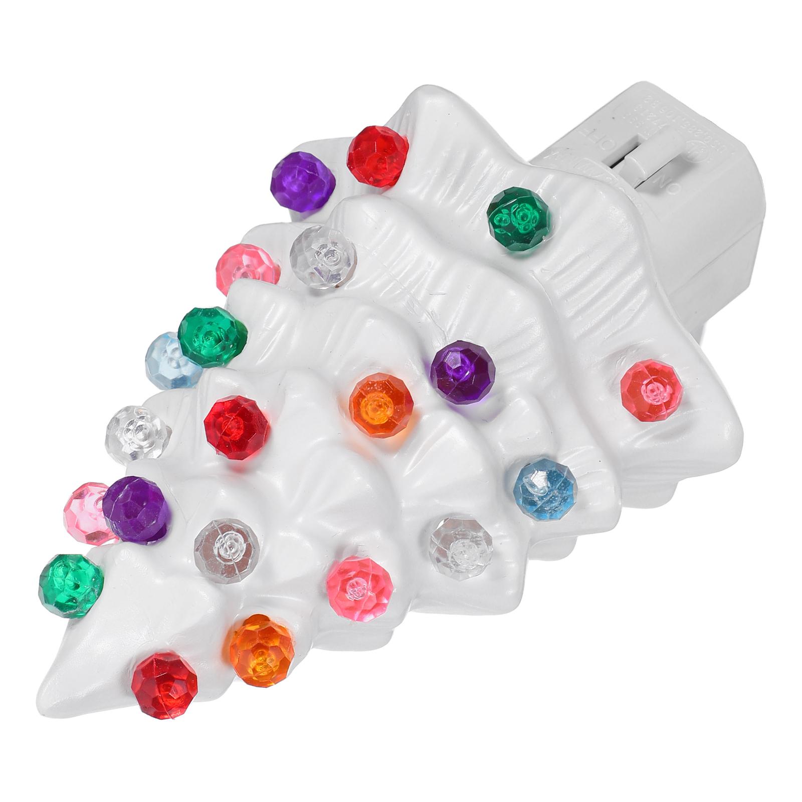 Рождественская елка Ночник Смола 360-градусная вращающаяся вилка Мягкое светодиодное свечение Праздничный ночник Освещение для детской комнаты и спальни зелёный