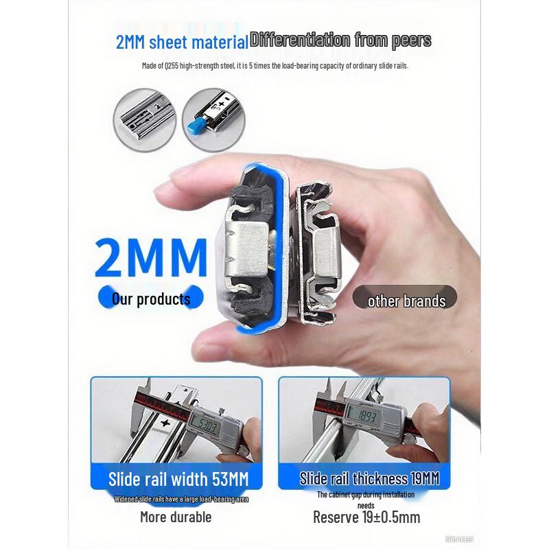 Heavy-Duty Damping Drawer Slides