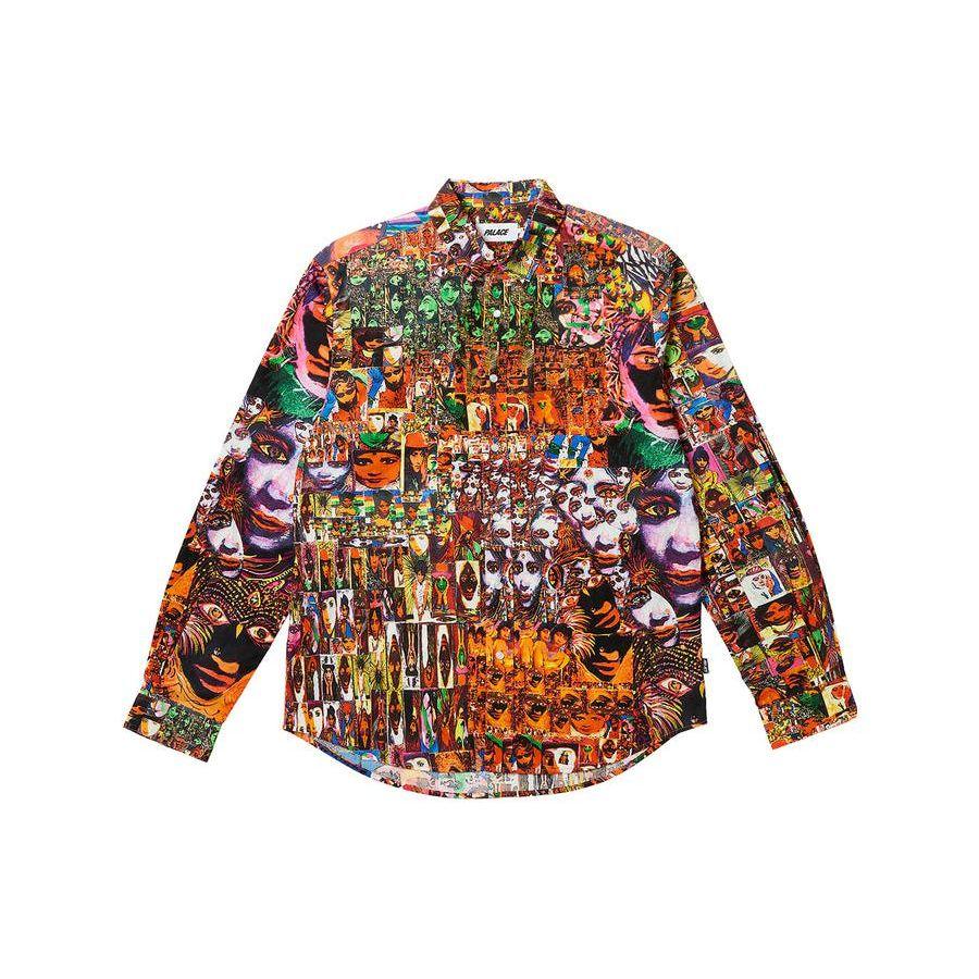 Palace Chila Boojie Shirt Self Portrait Print Button Long Sleeve Shirt Unisex Shirts Multicolor P25SHT036