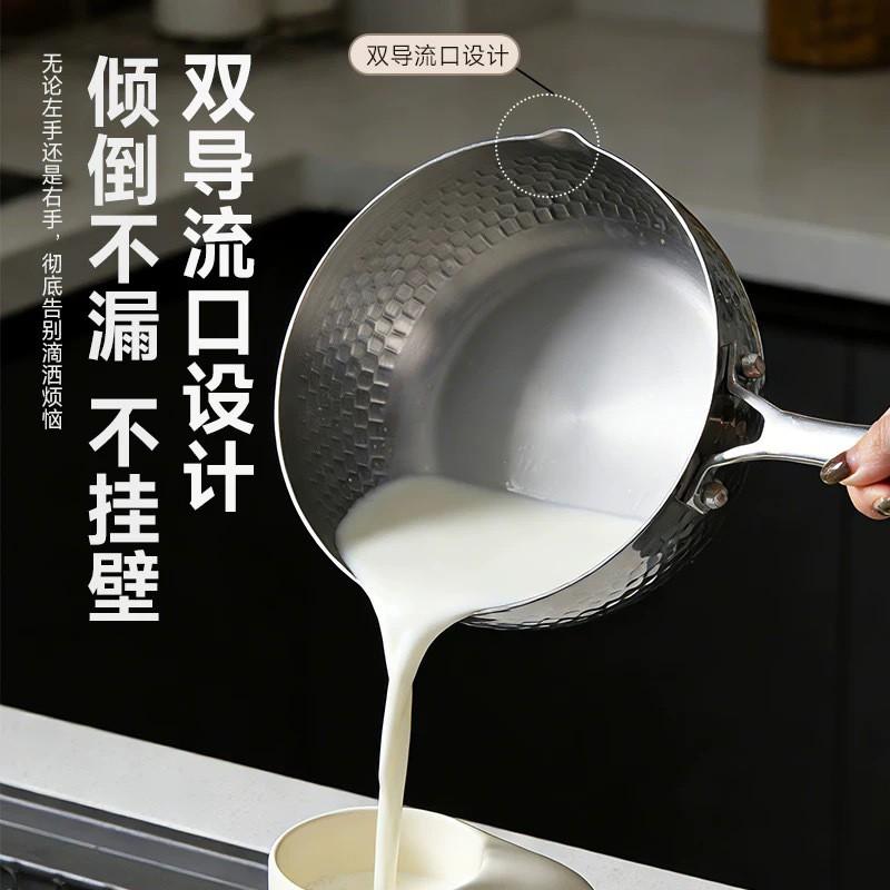 316L Stainless Steel Small Saucepan Baby Food Single Serving Soup Pot Non-Coated Cookware With Glass Lid