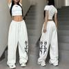 Calças Hiphop Droop Street Dance Mulheres Americanas Street Hip-hop Dança Perna Larga Cordão Casual Esportivas