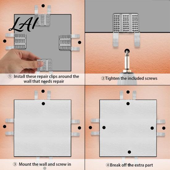 Damaged Walls Repairing Clip 10Pcs Drywall Repair Clips with 20 Screws Fastener Fits 1/2" Backing 5/8" Panels Stainless Steel for DIY Heavy-duty