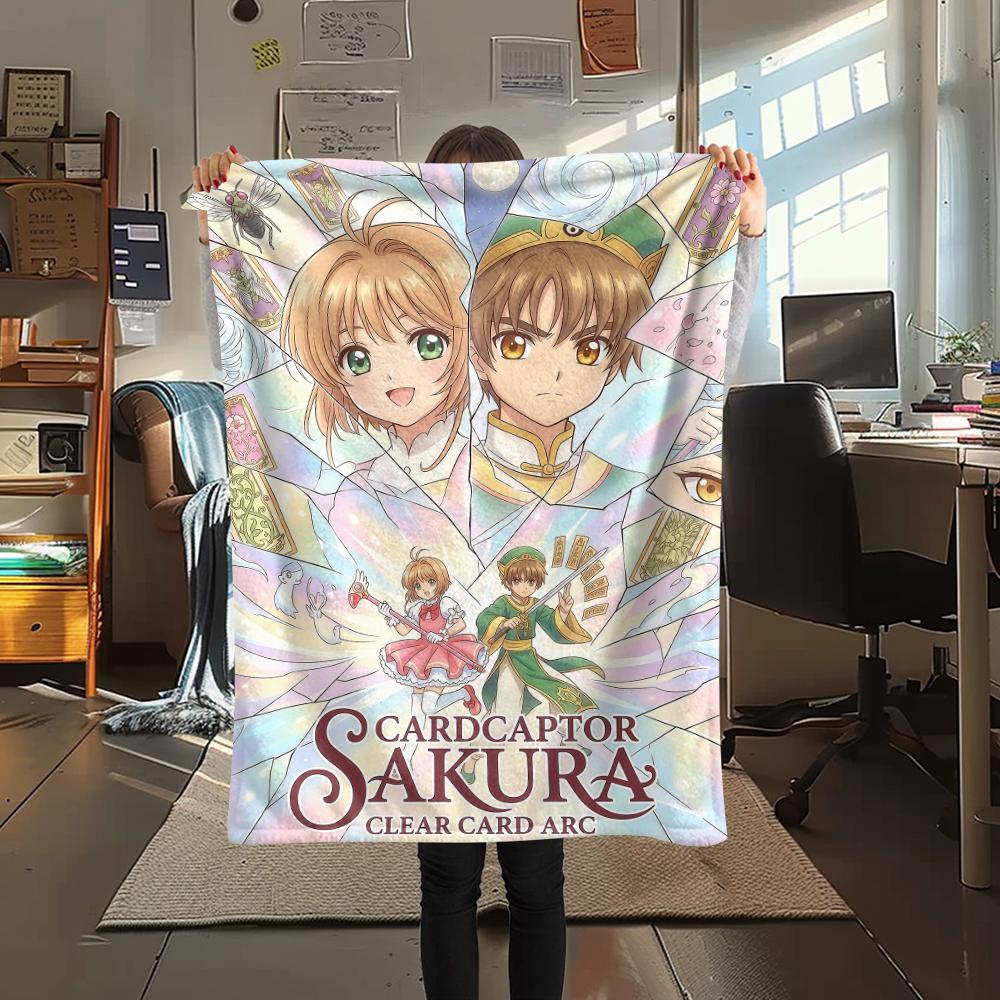Cute Cardcaptor SakuraPrint Flannel Blanket, High quality Comfortable for All Seasons, Home Decor, Warmth and Comfort