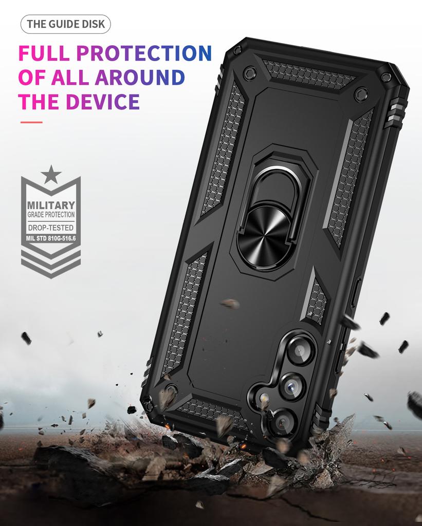 Shockproof Armor Magnetic Case For Samsung Galaxy A34 A24 A14 A54 A13 A33 A71 A51 A52 A53 A33 A04E A32 A53 A21S Metal Ring Cover