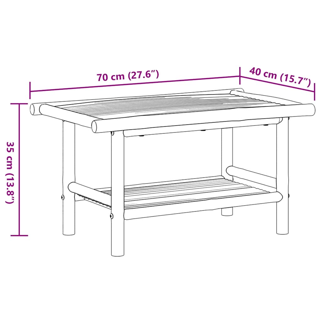 Coffee Table 70x40x35 Cm Bamboo