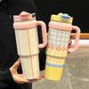 1000ml Insulated Travel Mug With Lock And Straw For Outdoor Use