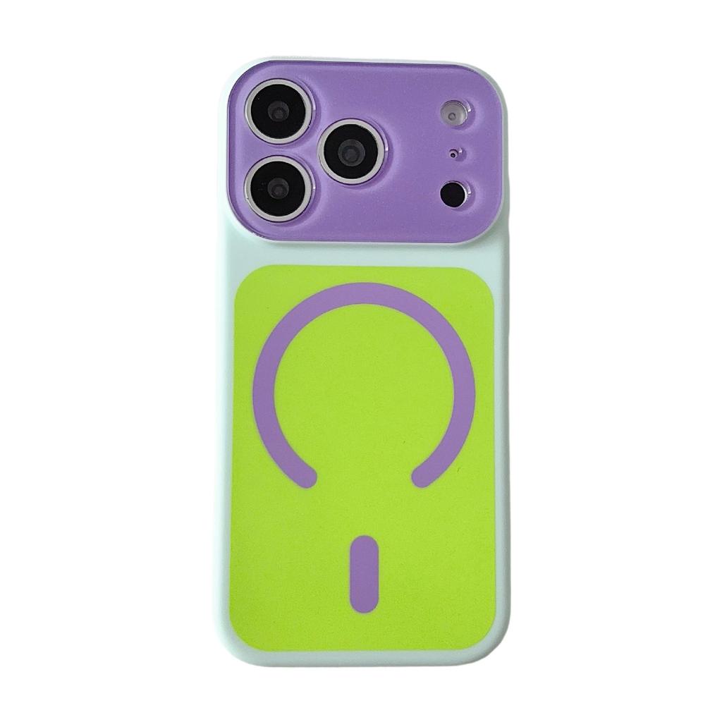 Applicable to iPhone11PROMAX dopamine mobile phone case, contrasting colors, colorful magnetic suction, Apple 11 two-color protective case