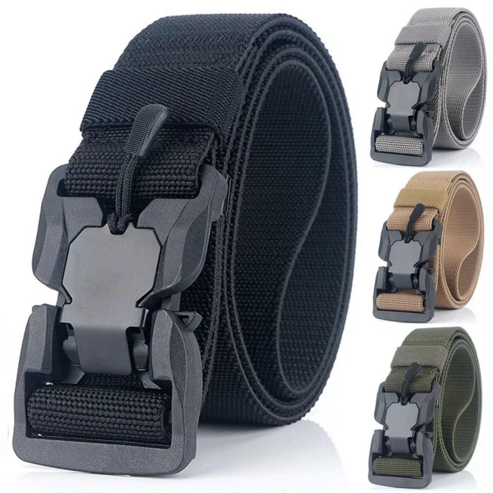 Zinc Zinc Alloy Buckle Canvas Belt Elastic Waist Belts Durable Jeans Waistband Outdoor