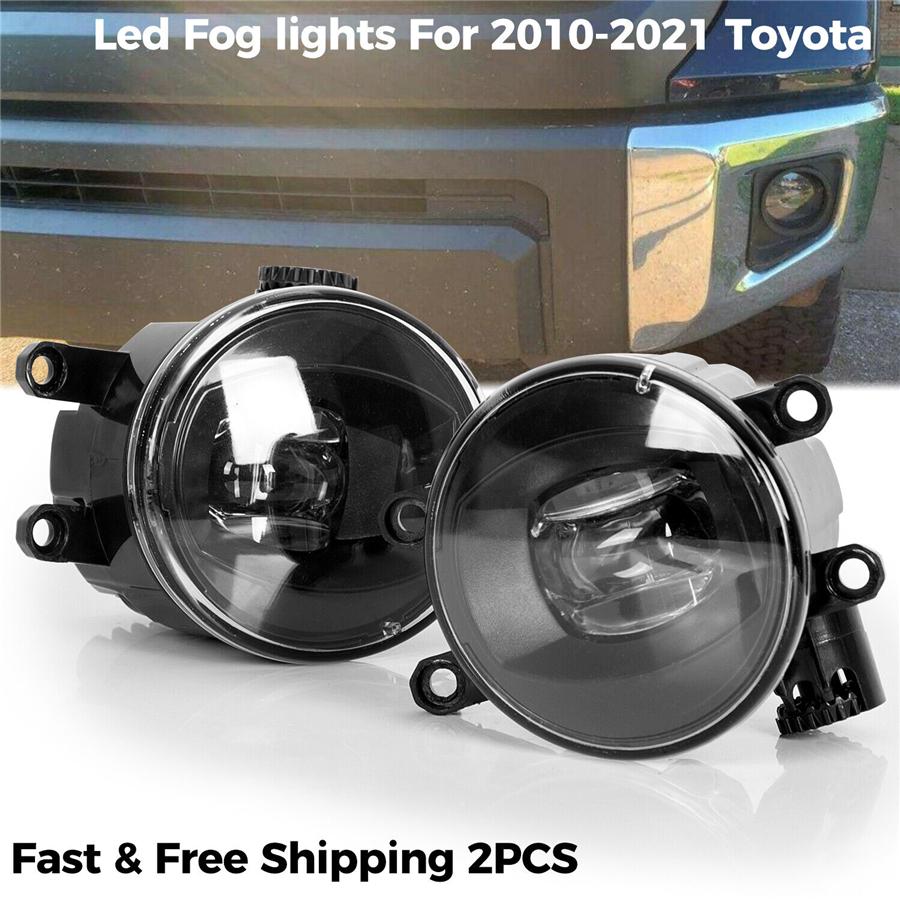 Pair LED Fog Lights For 2012-2021 Toyota Tacoma 4Runner Tundra RAV4 Driving Lamp