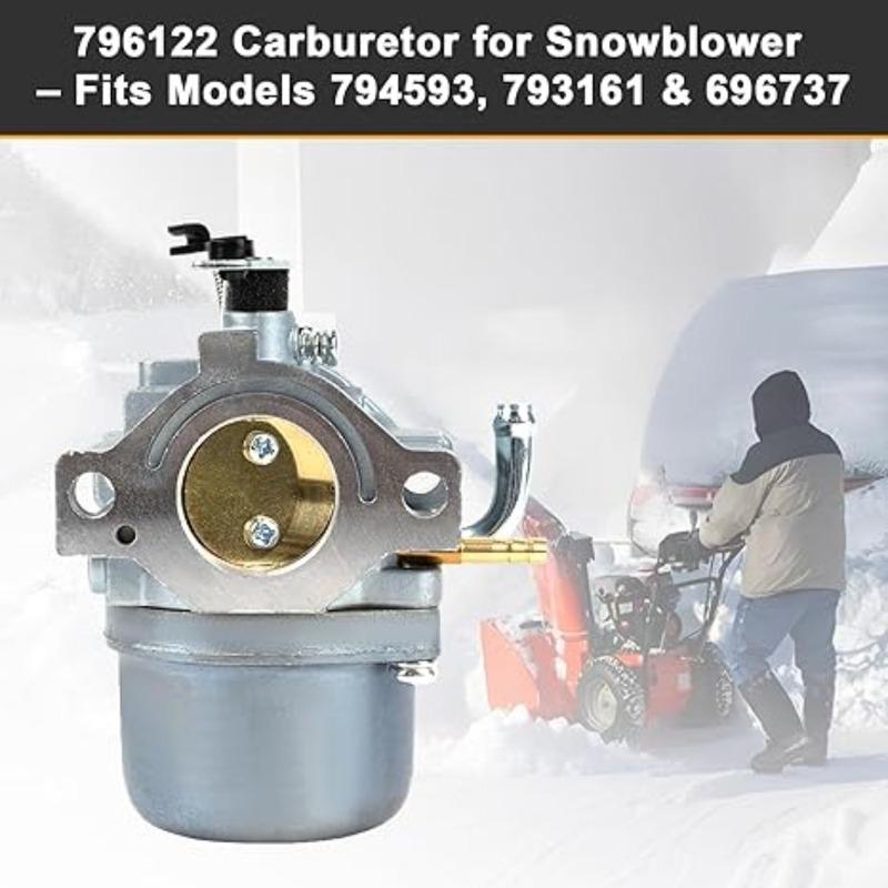 796122 Carburetor Replacement for Briggs and Stratton 794593 793161 696737 for 20M107 20M114 20A114 20A414 Snowblower Snowthrowe