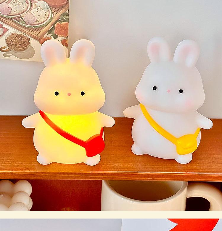Lamp Warm Night Light Cartoon Backpack Rabbit Cute Portable Powered Battery