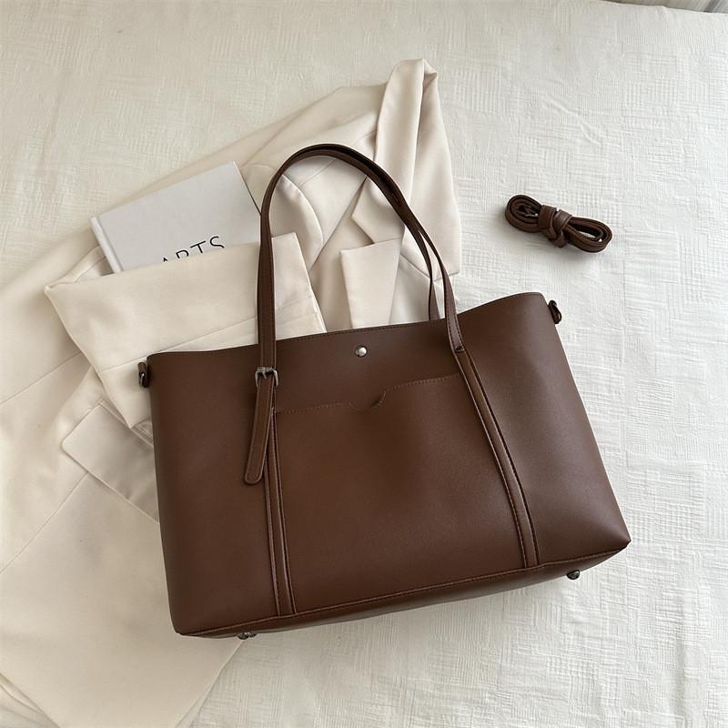 Chic Minimalist Fashion Tote Bag For Women In Black Brown And Khaki Colors