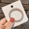 Korean Style Coffee Color Telephone Cord Hair Tie - Transparent Elastic Band for Women's Ponytail