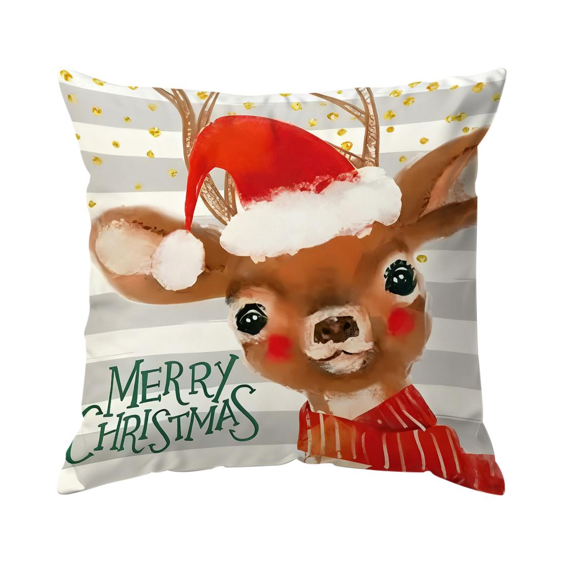 

Christmas elk Cushions Pillowcase Polyester Cushion Cover Throw Pillow Sofa Decoration Pillowcover Home Decor 450*450mm