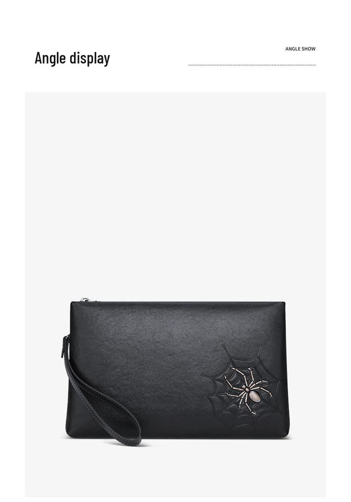 King Paul Men's Genuine Leather Envelope Clutch – Trendy Printed Handbag