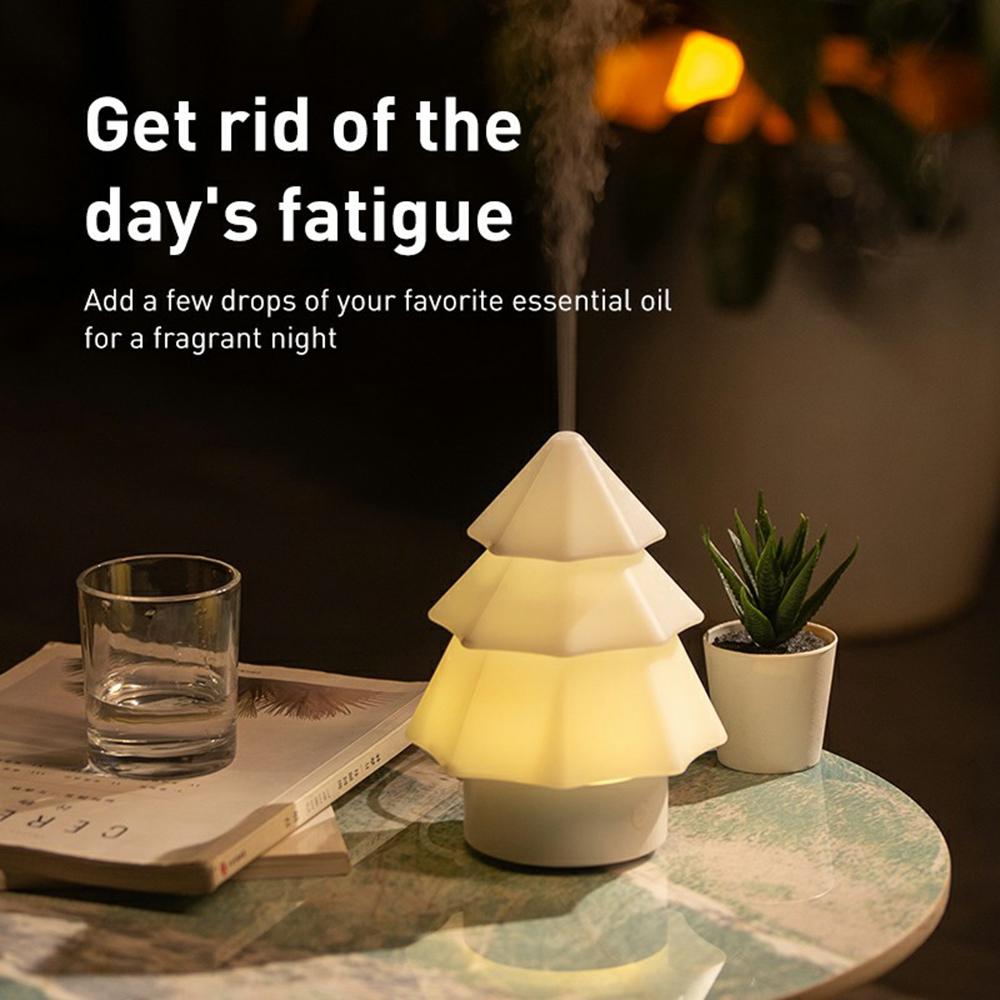 Desktop Christmas Tree Aroma Diffuser USB Mist Ambient Lamp Intelligent Safety Protection for Home