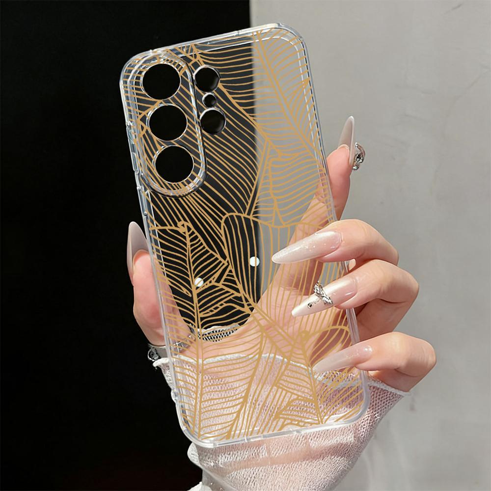 Cute Daisy Floral Transparent Phone Case For Samsung Galaxy S26 S25 S23 S22 Ultra Plus Clear Soft TPU Shockproof Flower Cover