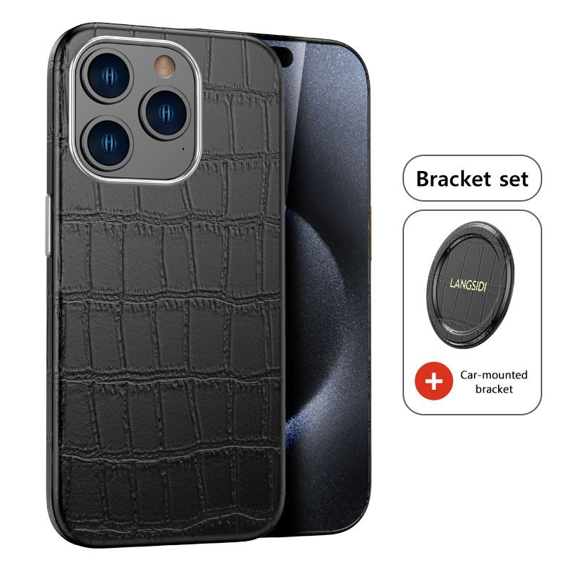 Genuine Cowhide Leather for Magsafe Phone Case for iPhone 15 14 Pro Max 15Pro 14Pro Full Protection Magnetic Back Cover