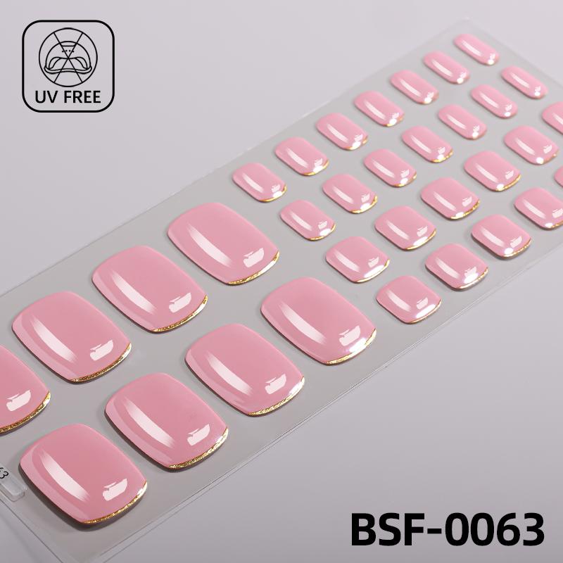 Popular Style New 3D Waterproof Nail Sticker Plastic UV Free Nail Wraps Toe Wraps