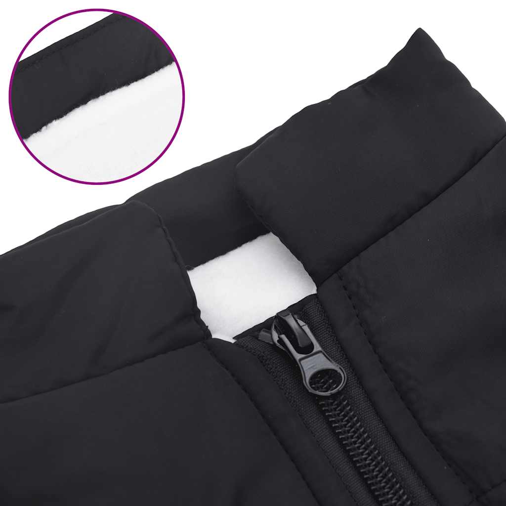 Dog Raincoat with Integrated Harness Waterproof and Reflective Black Size L28