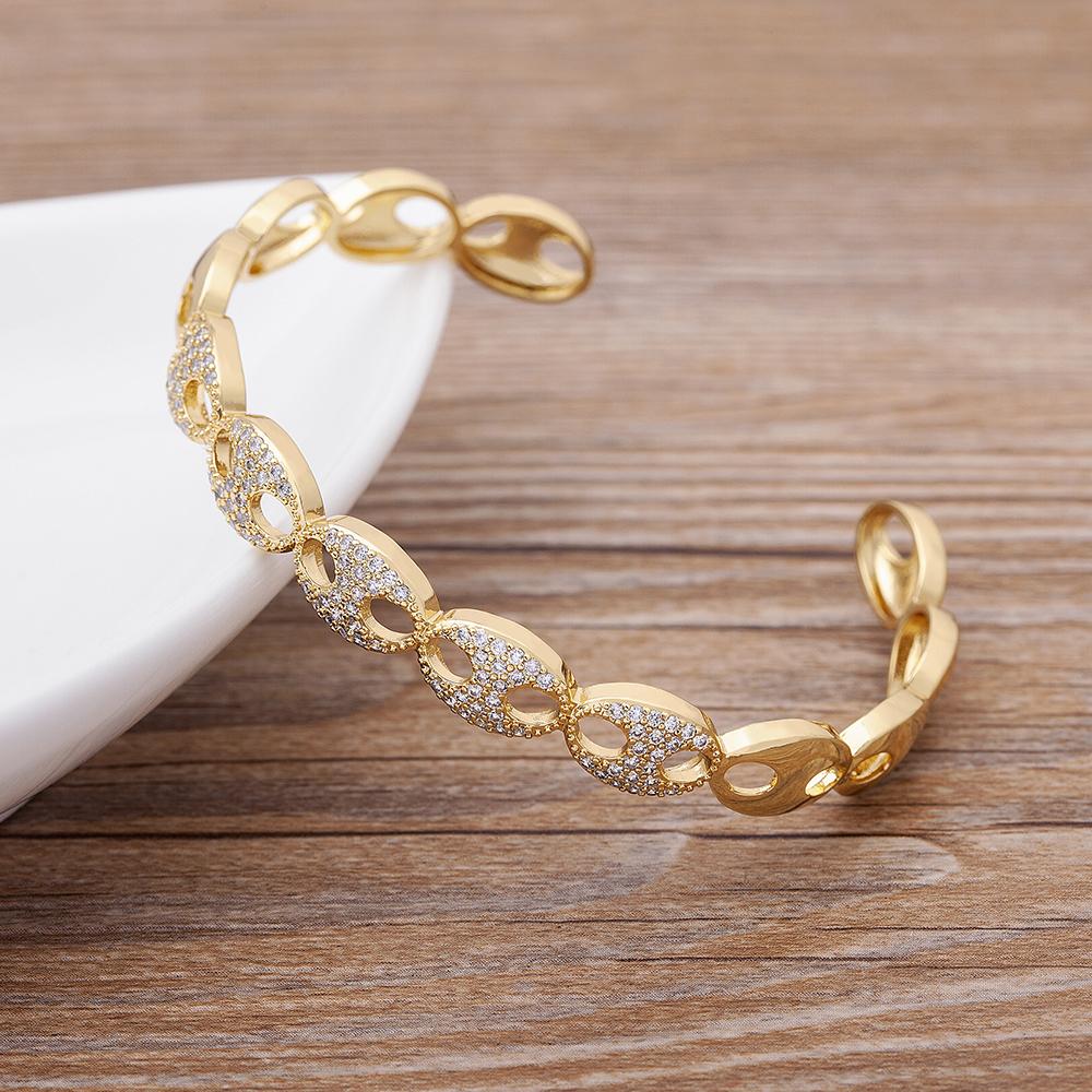 High Quality Gold Color Pig Nose Shape Bangle For Women Punk Charm Bracelets & Bangles Luxury New Femme Party Birthday Jewelry