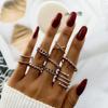 10 sztuk/zestaw moda Punk minimalistyczny Midi okrągły zestaw pierścionków skręcanych dla kobiet Bohemia Vintage Metal Knuckle Finger Rings Biżuteria