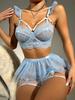 Sexy Lingerie Bra And Panty Set Exotic Costumes Sensual Transparent Erotic Apparel Porn Goth Mesh Sex Outfit Top and Briefs