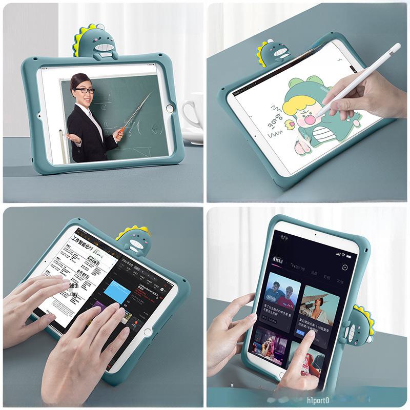Rotating Bracket Cartoon Silicone Protective Cover for iPad 10.2/11 - Soft Shell Tablet Case