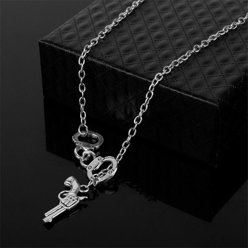 Handcuff & Gun Lariat Necklace Fifty Shades of Grey Pendant Necklace Women Fashion Sexy Jewelry