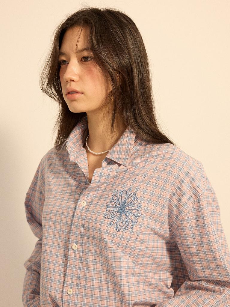 [mardimercredi] COTTON SHIRT CHECK_PINK