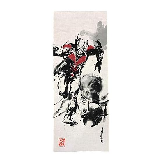 Marushin Tenugui MARVEL Ant-Man Sumi-e Style 100% Cotton Made in Japan Oka Fabric/Dye Print Approx. 34x90cm
