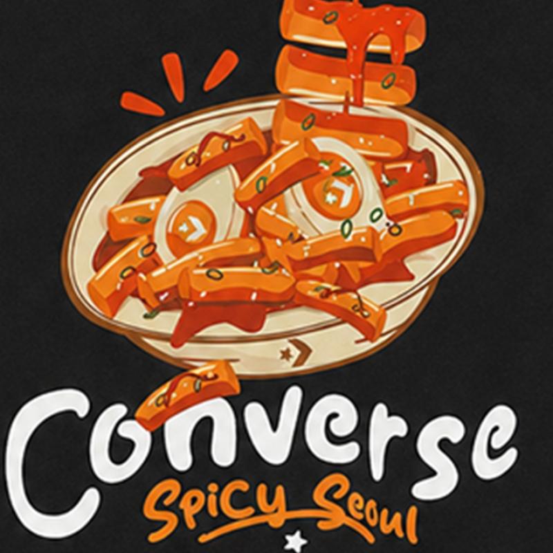 Converse TTeokbokki STreeT Food CiTy T shirT Black Uck170 023