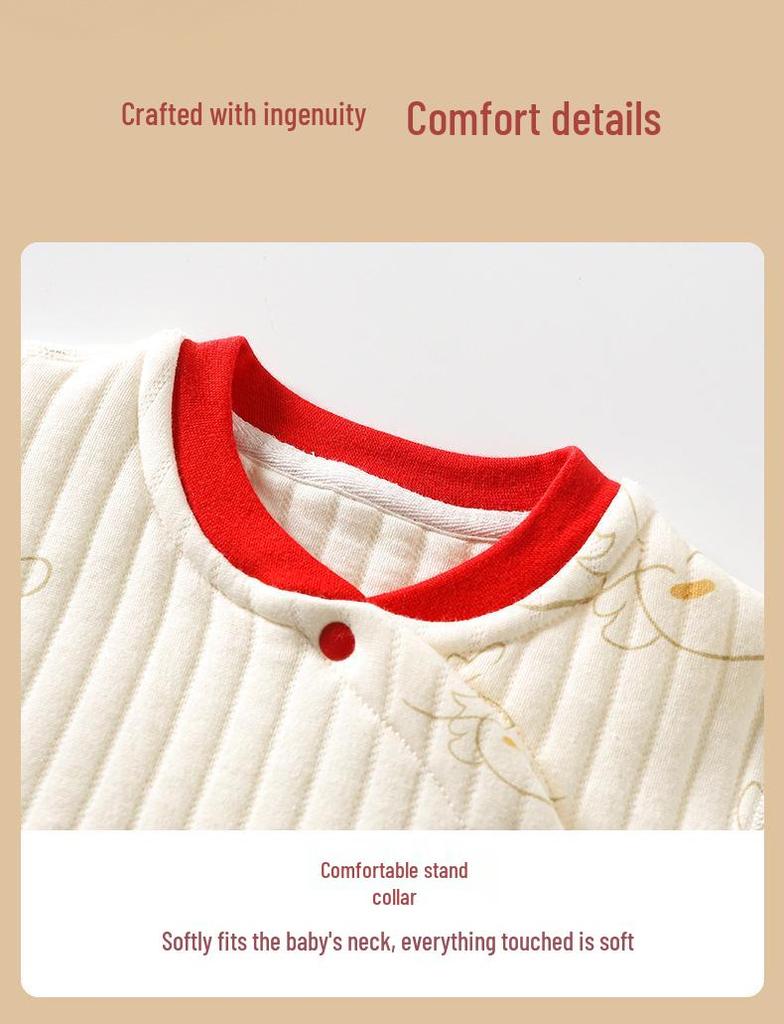 Newborn Quilted Winter Warm Set: Two-Piece Snap Crotch Baby Clothes for Autumn/Spring