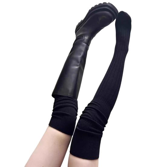 Over The Knee Boot Stocking for Women Slouch Top Thick Cotton Knit Thigh High Socks Winter Autumn Leg Warmers