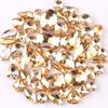 50 Perle di Cristallo a Griffa Singola da Cucire a Mano Trapanino Accessori Fai da Te per Abbigliamento Accessori Matrimonio Trapanino a Griffa da Cucire a Mano con Fori Perline Strass da Cucire