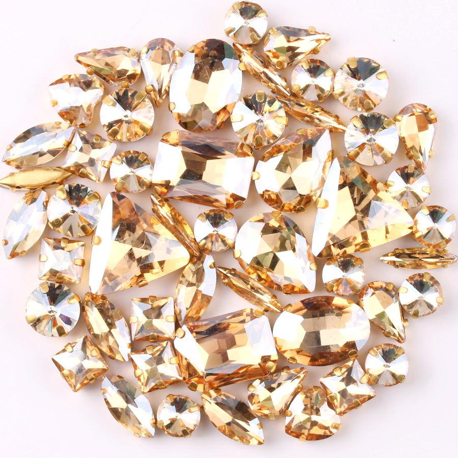 50 Perle di Cristallo a Griffa Singola da Cucire a Mano Trapanino Accessori Fai da Te per Abbigliamento Accessori Matrimonio Trapanino a Griffa da Cucire a Mano con Fori Perline Strass da Cucire