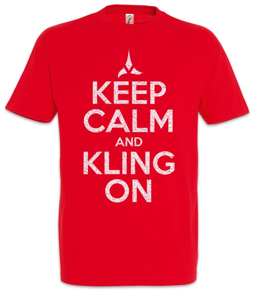 

Keep Calm And Kling On Men s T-Shirt Star Fun Enterprise Trek Space Ship USS M