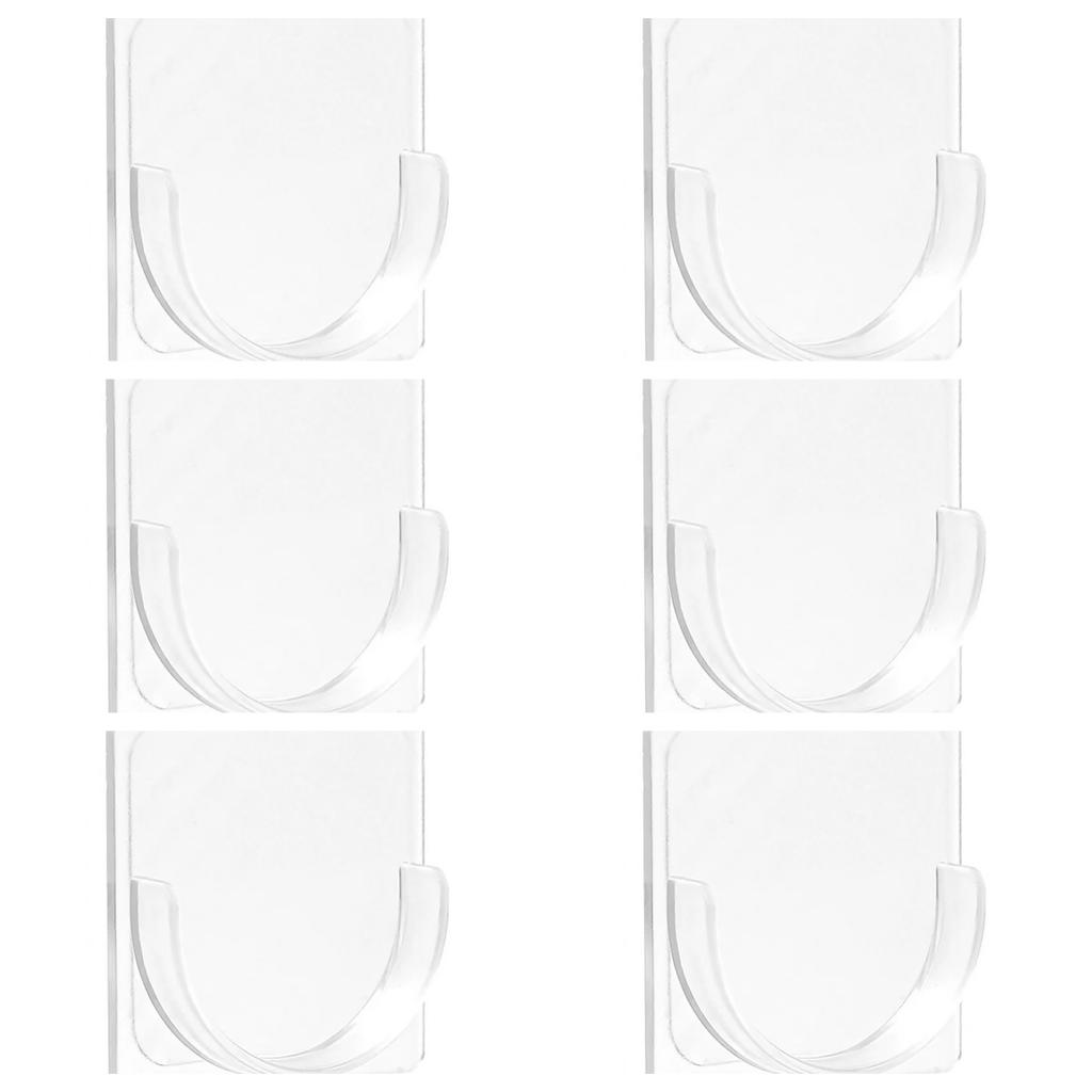 2/4/6 Pcs Non Perforated Curtain Rod Fixing Seat, Strong Adhesive Multifunctional Transparent Hook, Semi-circular Fixing Groove