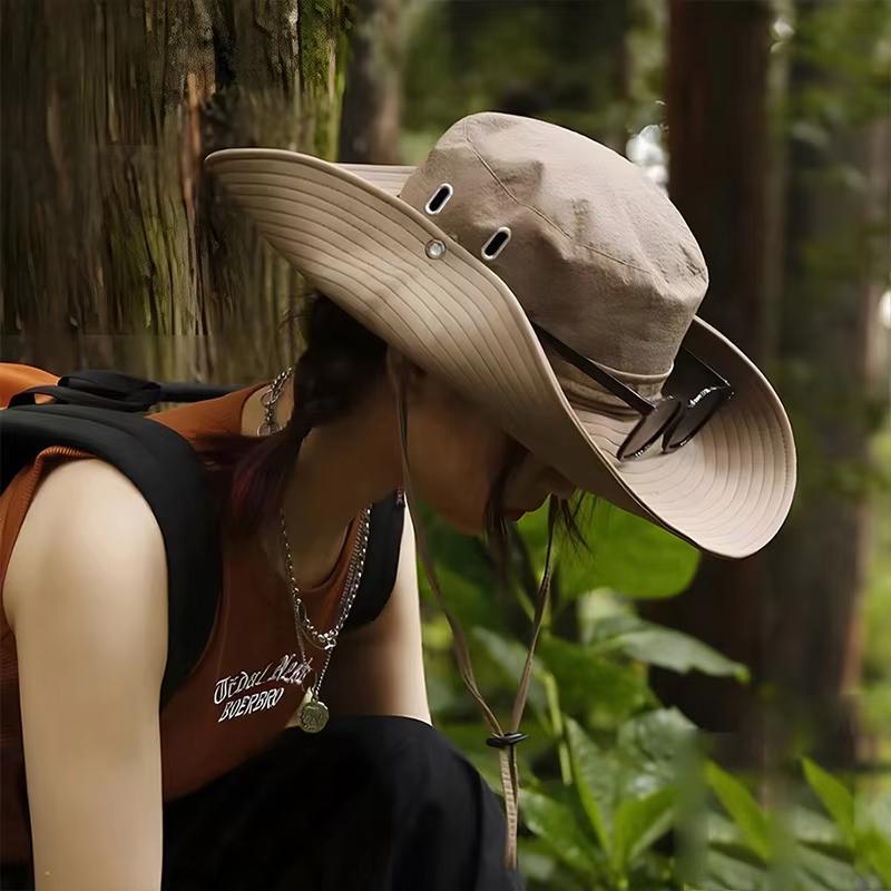 Quick-Dry Fishing Hat for Men Women Solid Color Foldable Wide Brim Sun Cap UPF 50+ Unisex Outdoor Hiking Bob Hat