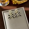 Silver Needle Diamond Bow Earrings Simple and Versatile High-quality Stud Earrings Women's Niche Light Luxury High-end Earrings