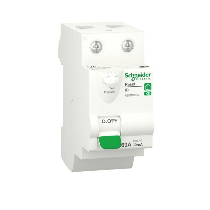 Interrupteur différentiel - SCHNEIDER ELECTRIC - R9ERC263 - 2P - 30mA - 63A Type AC